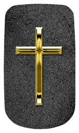 DAROYAL-510-GD-SH-BK Gold Single Cross Shimmer Black Background